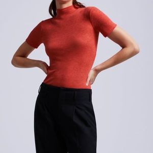 Zara Coral Premium High Collar T-Shirt